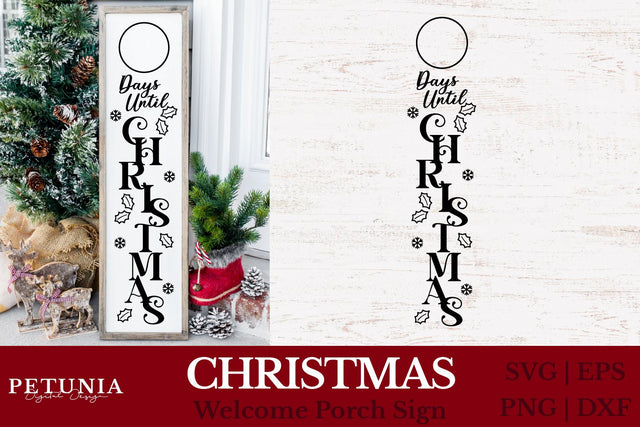 Christmas Porch Sign SVG | Welcome Vertical Sign SVG SVG Petunia Digital Design 