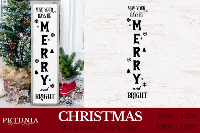 Christmas Porch Sign SVG | Welcome Vertical Sign SVG SVG Petunia Digital Design 