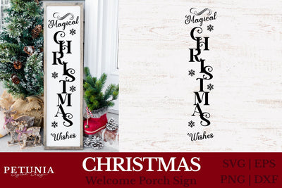 Christmas Porch Sign SVG | Welcome Vertical Sign SVG SVG Petunia Digital Design 