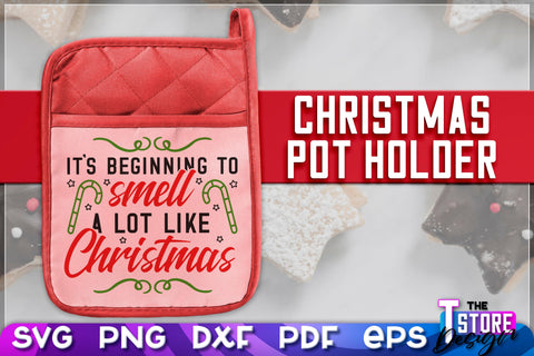 Christmas Pot Holder SVG Bundle | Christmas Phrases | SVG Inscription Design | SVG File SVG The T Store Design 