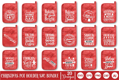 Christmas Pot Holder SVG Bundle, Christmas SVG Bundle, Christmas SVG Designs, SVGs, Food & Drink, Print & Cut, Quotes and Sayings SVG DesignPlante 503 