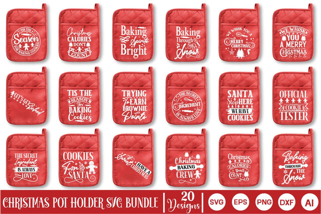 Christmas Pot Holder SVG Bundle, Christmas SVG Bundle, Christmas SVG Designs, SVGs, Food & Drink, Print & Cut, Quotes and Sayings SVG DesignPlante 503 