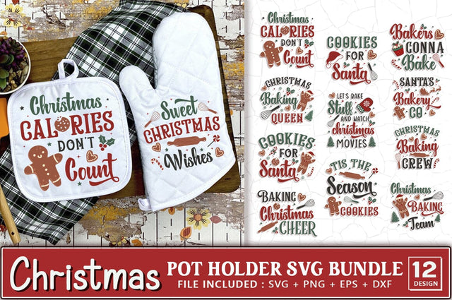 Christmas Pot Holder SVG Bundle SVG Shetara Begum 