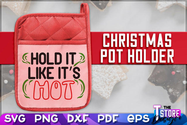 Christmas Pot Holder SVG | Christmas Phrases | SVG Inscription Design | SVG File SVG The T Store Design 