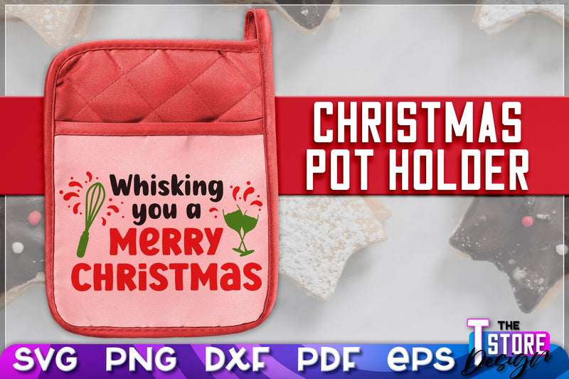 Christmas Pot Holder SVG | Christmas Phrases | SVG Inscription Design | SVG File SVG The T Store Design 