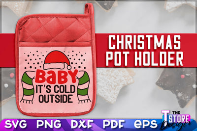 Christmas Pot Holder SVG | Christmas Phrases | SVG Inscription Design | SVG File SVG The T Store Design 