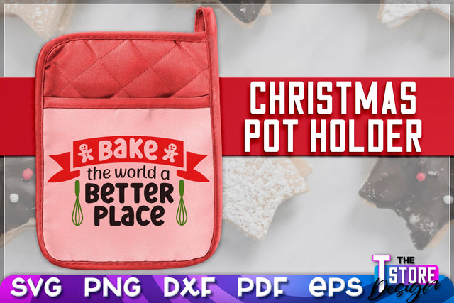 Christmas Pot Holder SVG | Christmas Phrases | SVG Inscription Design | SVG File SVG The T Store Design 