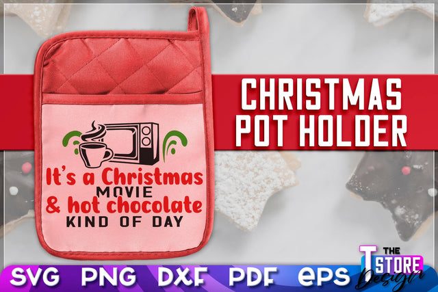 Christmas Pot Holder SVG | Christmas Phrases | SVG Inscription Design | SVG File SVG The T Store Design 