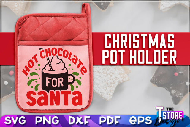 Christmas Pot Holder SVG | Christmas Phrases | SVG Inscription Design | SVG File SVG The T Store Design 