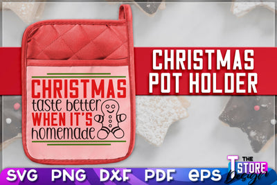 Christmas Pot Holder SVG | Christmas Phrases | SVG Inscription Design | SVG File SVG The T Store Design 
