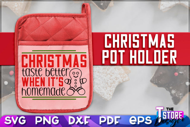 Christmas Pot Holder SVG | Christmas Phrases | SVG Inscription Design | SVG File SVG The T Store Design 