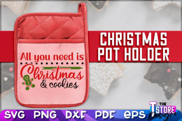 Christmas Pot Holder SVG | Christmas Phrases | SVG Inscription Design | SVG File SVG The T Store Design 