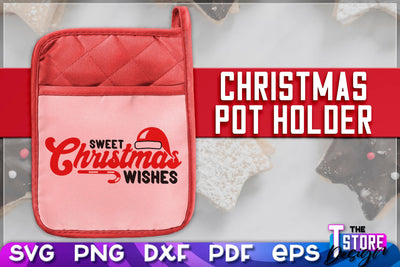 Christmas Pot Holder SVG | Christmas Phrases | SVG Inscription Design | SVG File SVG The T Store Design 