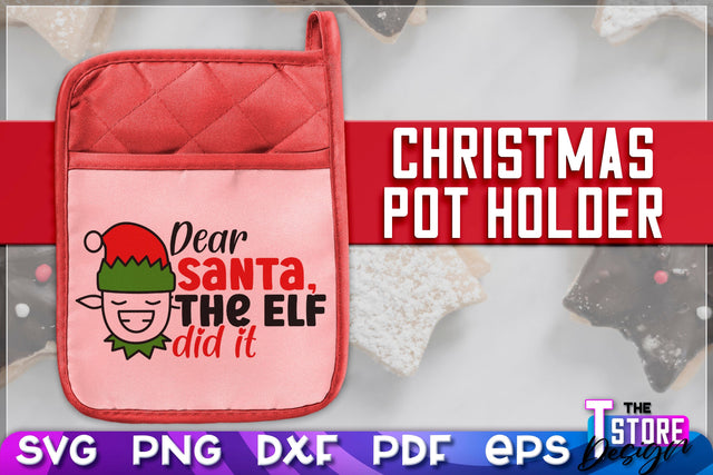 Christmas Pot Holder SVG | Christmas Phrases | SVG Inscription Design | SVG File SVG The T Store Design 