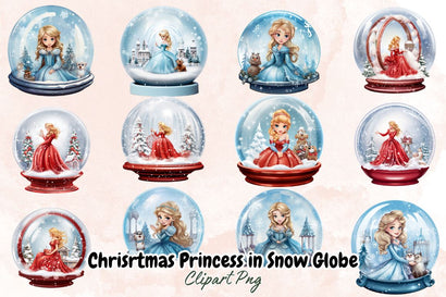 Christmas Princess in Snow Globe Bundle Sublimation Designangry 