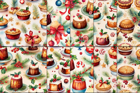 Christmas Pudding Seamless Digital Paper Digital Pattern Natasha Prando 