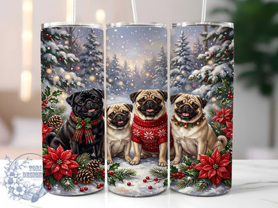 Christmas Pug Dogs 20oz Tumbler, Christmas Pug Dogs, Pug Dogs Tumbler, Christmas Pug PNG, Pug Tumbler Wrap, Pug Dog Tumbler, Christmas Pug Wrap, 20oz Tumbler Wrap Sublimation ToriDesigns 