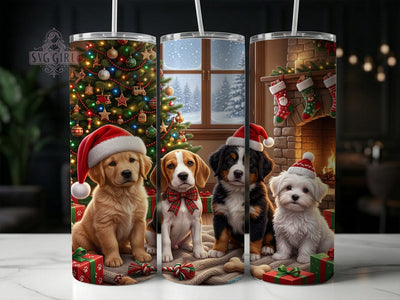 Christmas Puppies 20oz Tumbler, Christmas Puppies, Puppy Tumbler, Christmas Puppy, Puppies Tumbler, Christmas Dog PNG, Puppy Tumbler PNG, Holiday Puppies Sublimation SvggirlplusArt 
