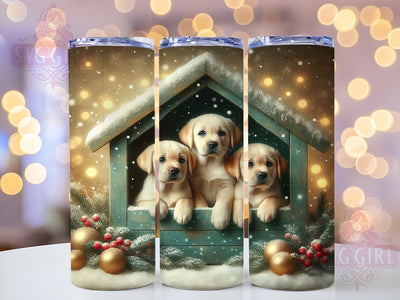 Christmas Puppies Tumbler Wrap, Holiday Tumbler Wrap, 20oz Sublimation Template, Skinny Tumbler Wrap, Festive Digital Download, Cute Dog Gift, Sublimation Design Sublimation SvggirlplusArt 