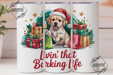 Christmas Puppy Tumbler Wrap Sublimation sassyprint 