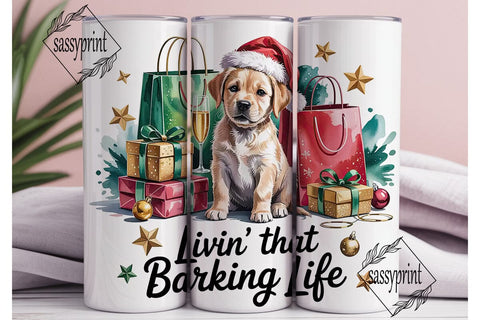 Christmas Puppy Tumbler Wrap Sublimation sassyprint 