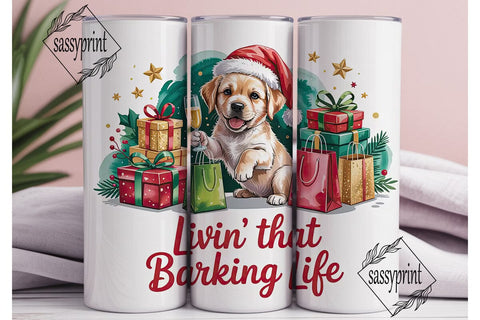 Christmas Puppy Tumbler Wrap Sublimation sassyprint 