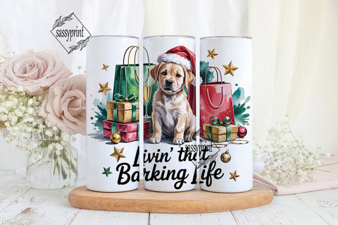 Christmas Puppy Tumbler Wrap Sublimation sassyprint 