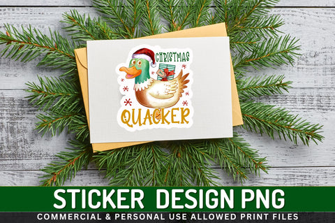 Christmas quacker Sticker Design Sublimation Regulrcrative 