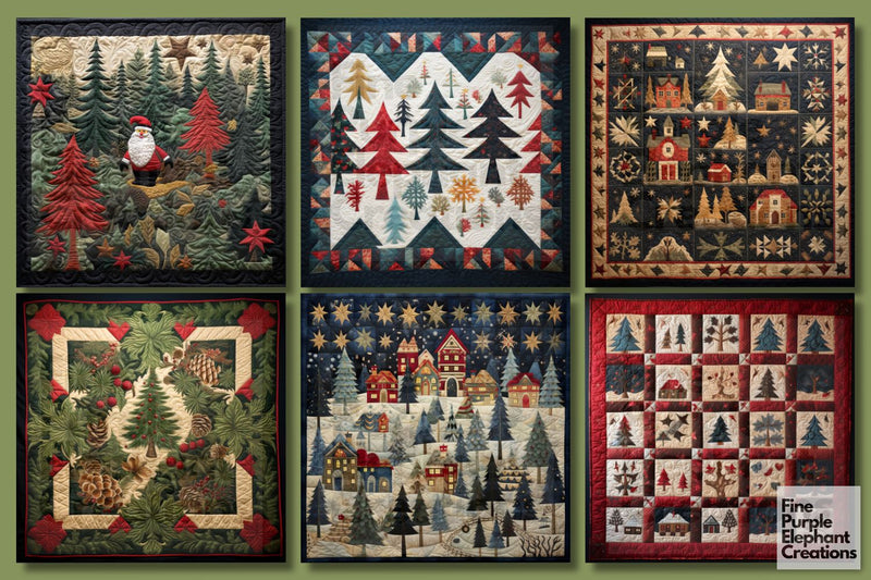 Christmas Quilt | Holiday Fabric Texture - So Fontsy
