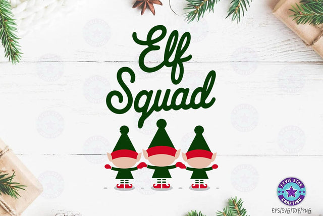 Christmas Quote Design, Christmas Sublimation Tshirt, Elf Squad SVG FiveStarCrafting 