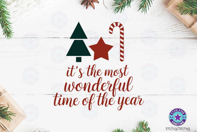 Christmas Quote Design, It's the most wonderful time of the year SVG SVG FiveStarCrafting 