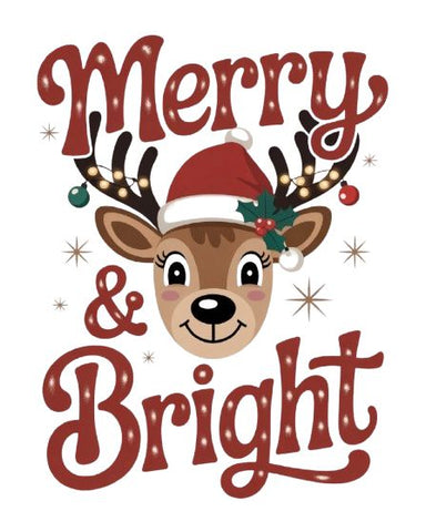 Christmas Quote Sublimation Design | Merry and bright | Christmas T-shirt SVG FiveStarCrafting 