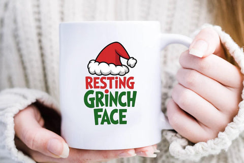 Christmas Quote Sublimation Design | Resting Grinch Face | Christmas T-shirt Design SVG FiveStarCrafting 