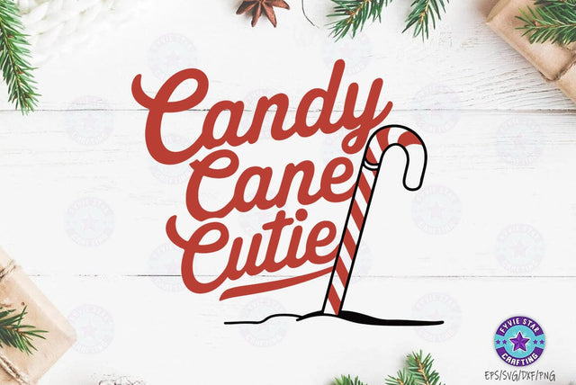 Christmas Quote SVG Design, Christmas Sublimation Tshirt, Candy Cane Cutie SVG FiveStarCrafting 