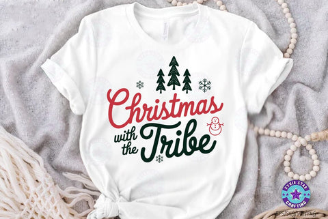 Christmas Quote SVG Design, Christmas Sublimation Tshirt, Christmas With The Tribe SVG FiveStarCrafting 