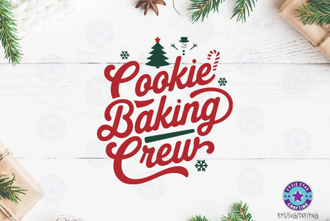 Christmas Quote SVG Design, Christmas Sublimation Tshirt, Cookie Baking Crew SVG FiveStarCrafting 