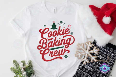 Christmas Quote SVG Design, Christmas Sublimation Tshirt, Cookie Baking Crew SVG FiveStarCrafting 