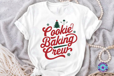 Christmas Quote SVG Design, Christmas Sublimation Tshirt, Cookie Baking Crew SVG FiveStarCrafting 