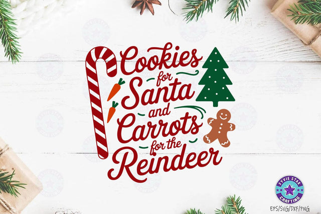Christmas Quote SVG Design, Christmas Sublimation Tshirt, Cookies For Santa SVG FiveStarCrafting 