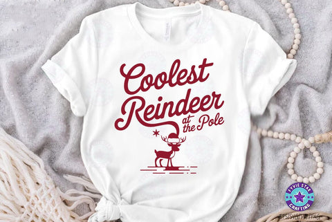 Christmas Quote SVG Design, Christmas Sublimation Tshirt, Coolest Reindeer At The Pole SVG FiveStarCrafting 