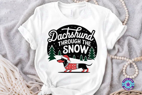 Christmas Quote SVG Design, Christmas Sublimation Tshirt, Dachshund Through The Snow SVG FiveStarCrafting 