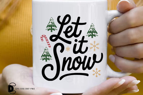 Christmas Quote SVG T-shirt, Let it snow Design SVG FiveStarCrafting 