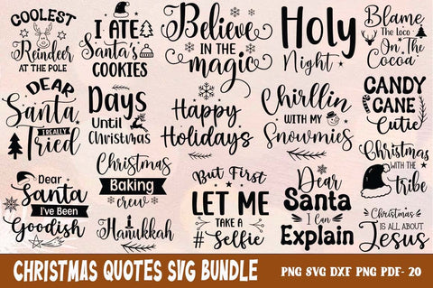 Christmas Quotes SVG Bundle, Christmas Sign Bundle, Christmas Shirts, Christmas Sublimation PNG, Christmas Typography SVG FiveStarCrafting 