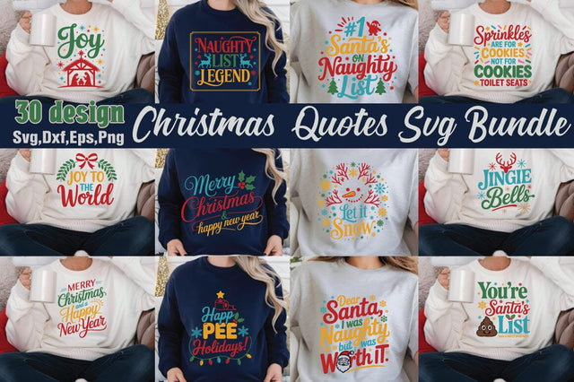 Christmas Quotes Svg Bundle SVG Angelina750 