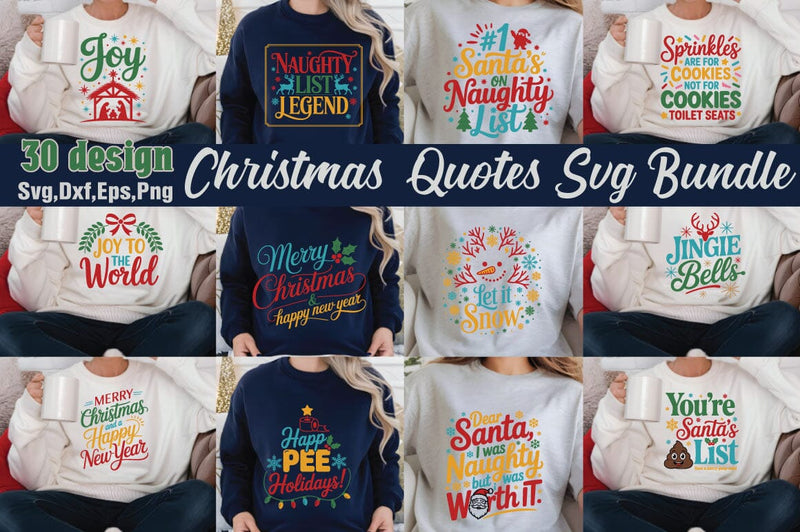 Christmas Quotes Svg Bundle SVG Angelina750 