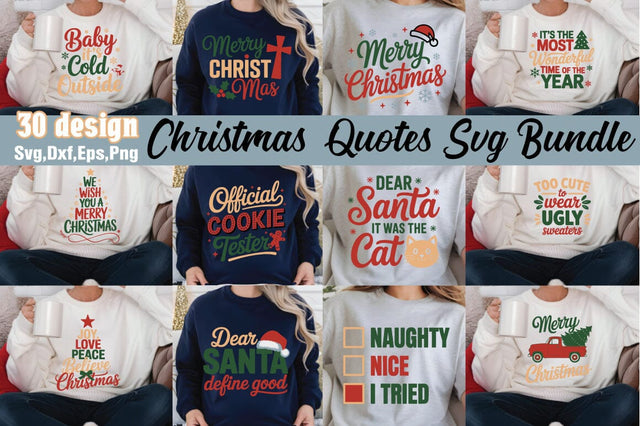 Christmas Quotes Svg Bundle SVG Angelina750 