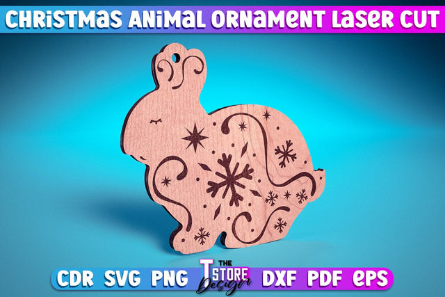 Christmas Rabbit Laser Cut v.1 | Christmas Tree Toy Design | CNC Files SVG The T Store Design 