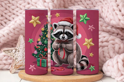 Christmas Raccoon 20oz Tumbler Wrap Sublimation DesignSVG 