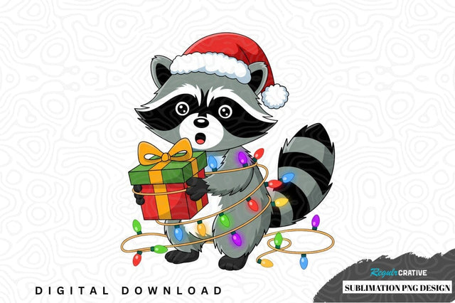 Christmas raccoon sublimation png design Sublimation Regulrcrative 