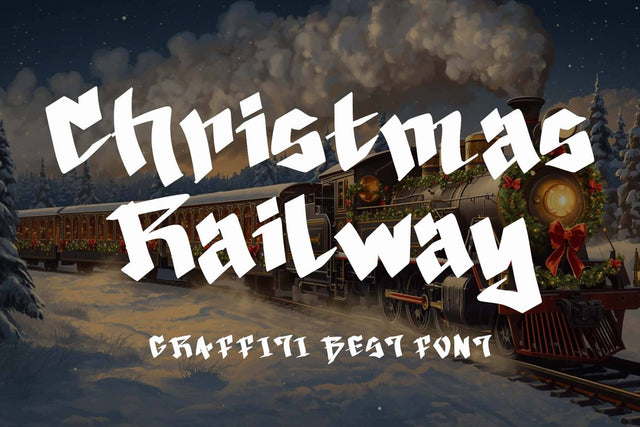 Christmas Railway Font Prasetya Letter 